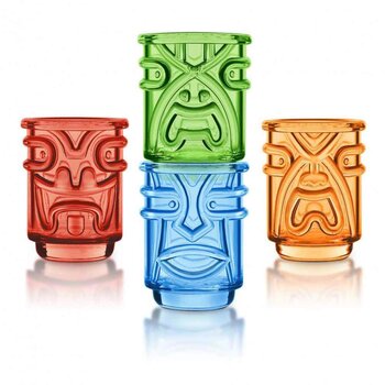 Final Touch Coloured Tiki Shot Glass 60ml (Set of 4)  Fixed Size