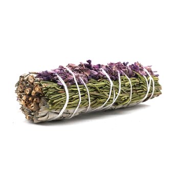 Faiza Naturals California Lavender With Rosemary And White Sage Bundles - 4" Vacuum Packed (Own Farm In California Direct Import)  Fixed Size