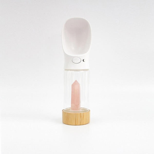 MERCI COLLECTIVE Urban Oasis - Rose Quartz Infused Water Bottle 300ml?4 Crystal Available  Rose Quartz