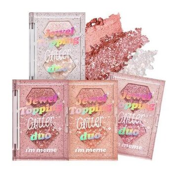 I'M MEME Jewel Topping Glitter Duo *4 palettes are available??01 Rose Jewel?#eyeshadow palette/shine 1pc?2 shades in 1  01 Rose Jewel -