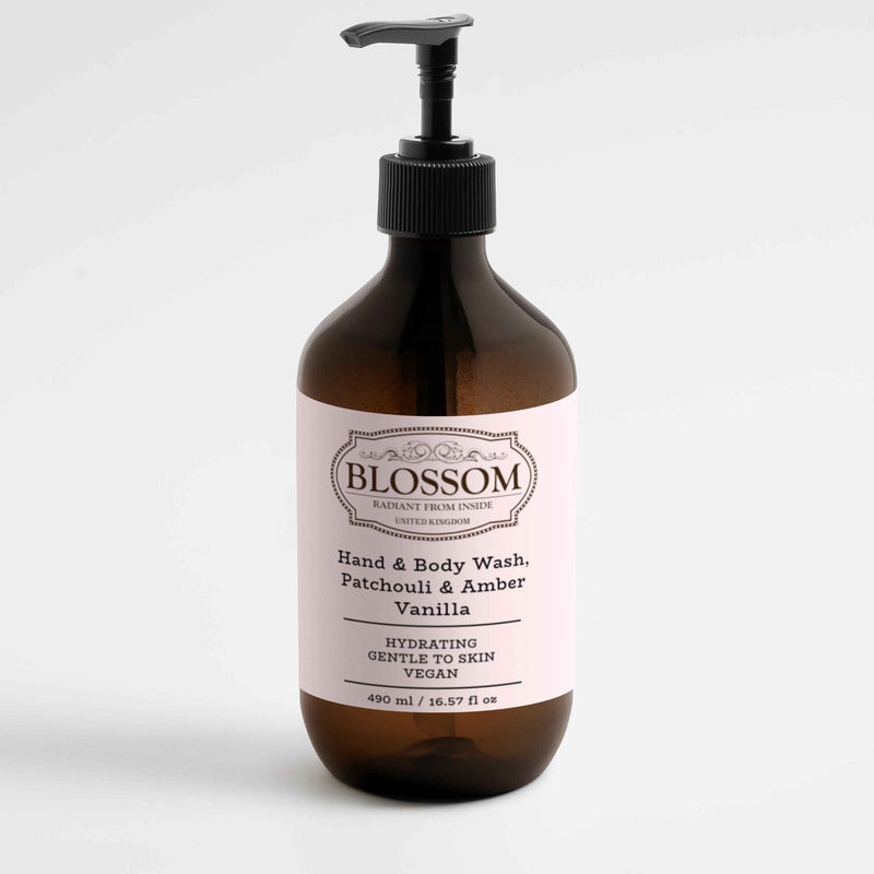Blossom Blossom Hand & Body Wash, Patchouli & Amber Vanilla, Designed from the UK  Fixed Size