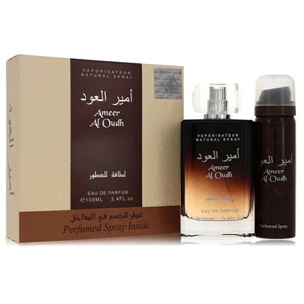 Lattafa Ameer Al Oudh Gift Set - Eau De Parfum Spray + Perfumed Spray 1.7 oz