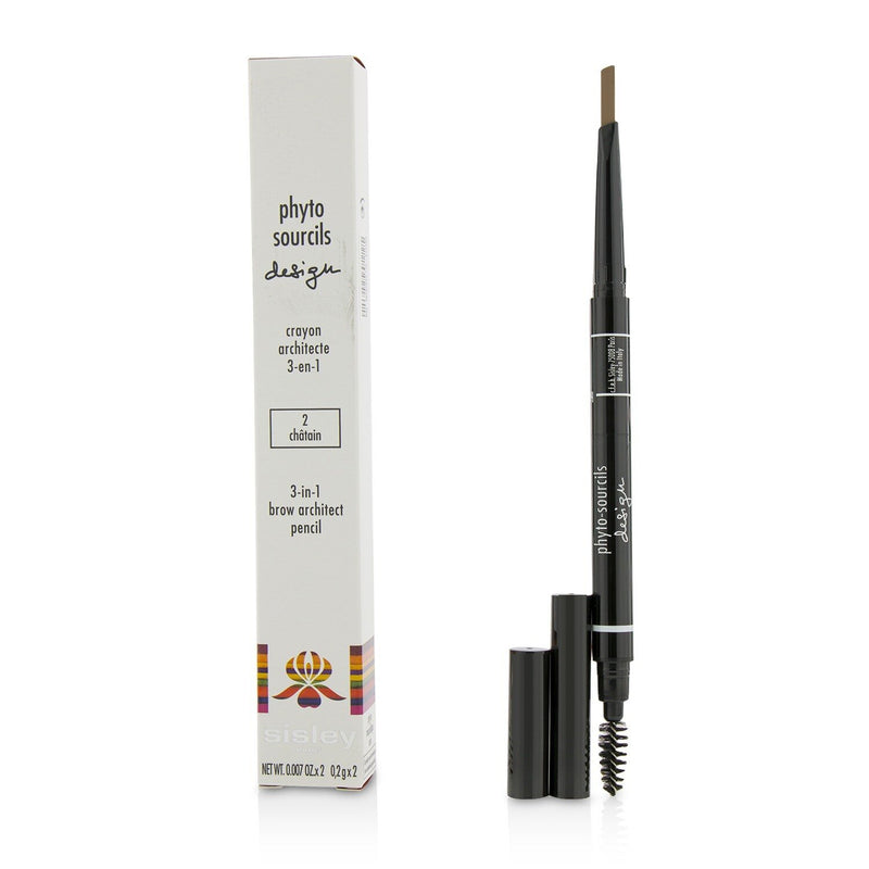 Sisley Phyto Sourcils Design 3 In 1 Brow Architect Pencil - # 2 Chatain  2x0.2g/0.007oz