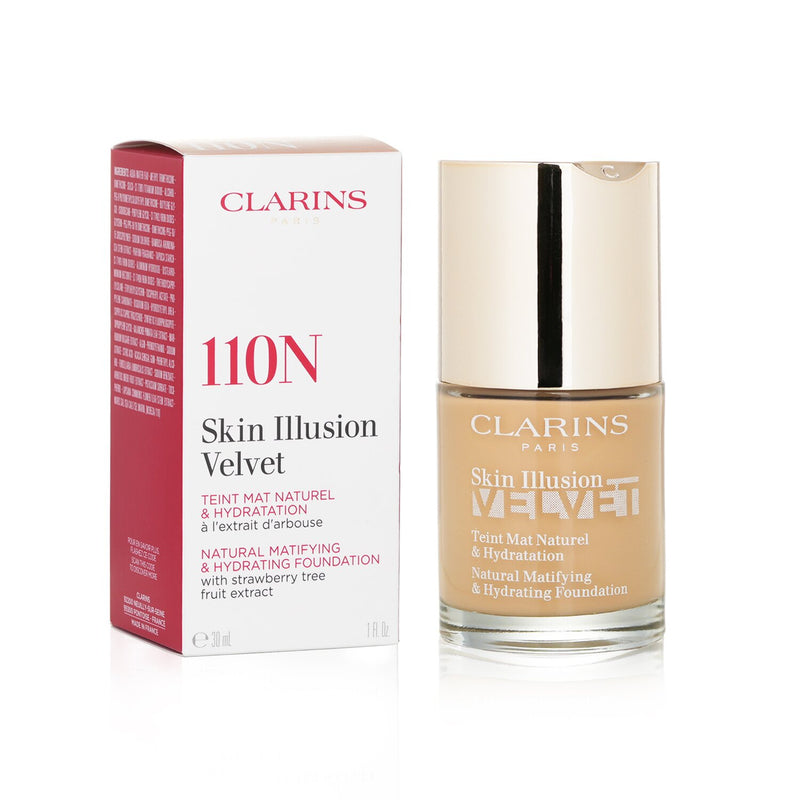 Clarins Skin Illusion Velvet Natural Matifying & Hydrating Foundation - # 110N Honey  30ml/1oz