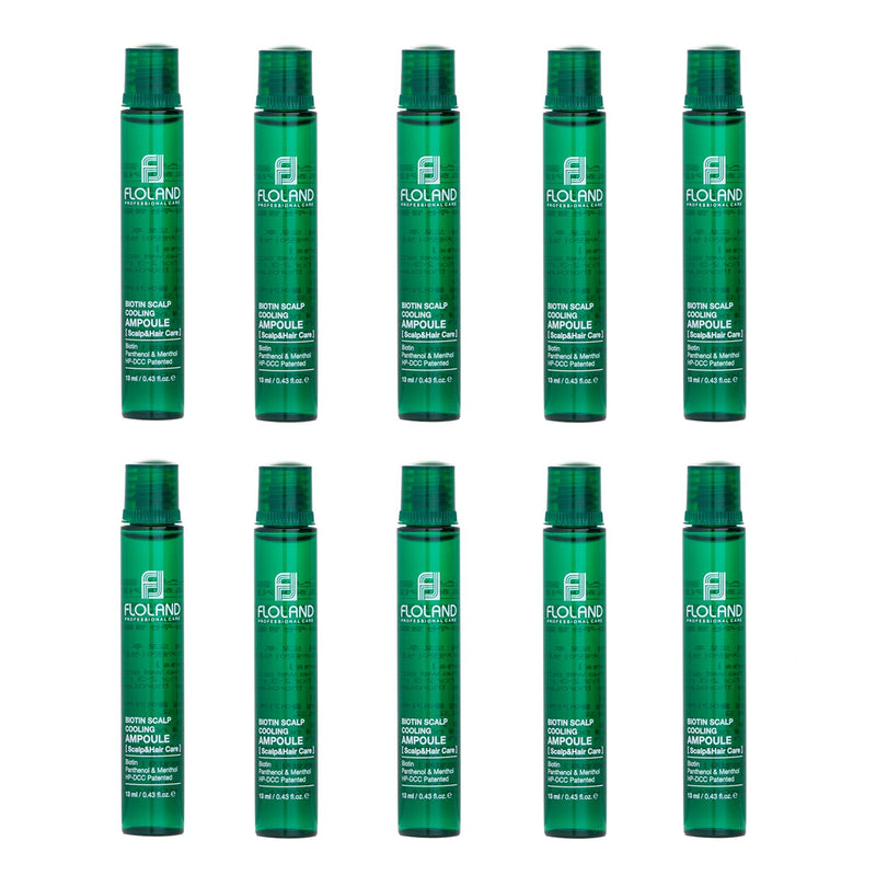 Floland Biotin Scalp Cooling Ampoule (For Scalp & Hair Care) (Exp. Date 30 Nov 2025)  10x13ml/0.43oz