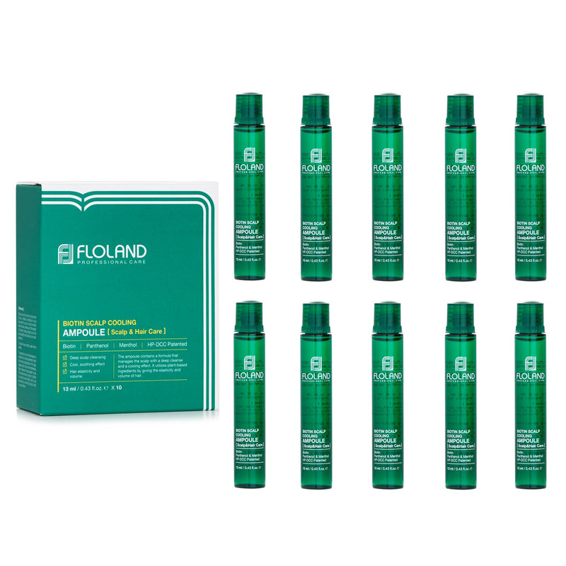 Floland Biotin Scalp Cooling Ampoule (For Scalp & Hair Care) (Exp. Date 30 Nov 2025)  10x13ml/0.43oz