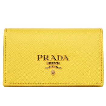 Prada Prada Saffiano Leather Card Holder 1MC122  Yellow