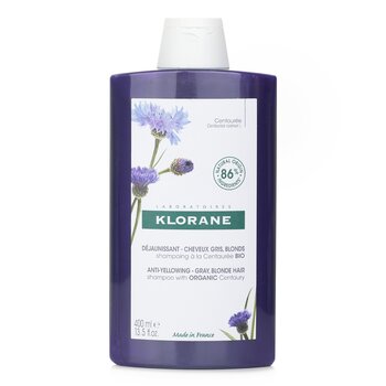 Klorane Shampoo With Organic Centaury (Anti Yellowing Gray Blonde Hair)  400ml/13.5oz