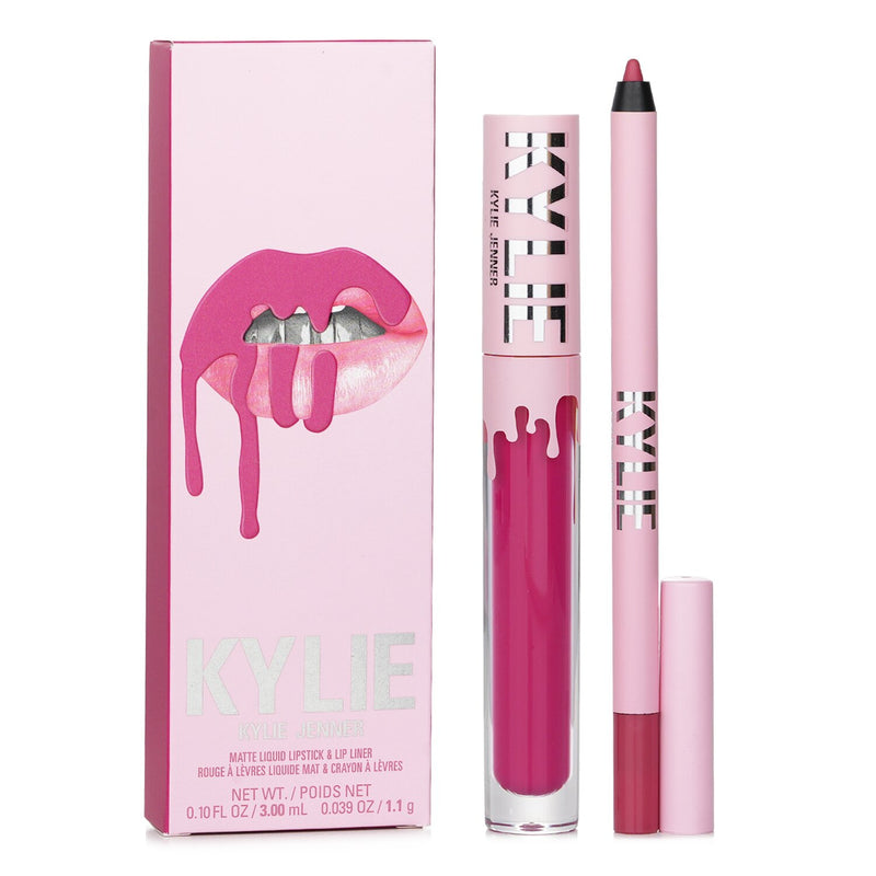 Kylie By Kylie Jenner Matte Lip Kit: Matte Liquid Lipstick 3ml + Lip Liner 1.1g - # 302 Snow Way Bae  2pcs