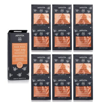 Apivita Express Beauty Face Mask with Royal Jelly (Firming & Revitalizing)  (Exp. Date: 03/2024)  6x(2x8ml)
