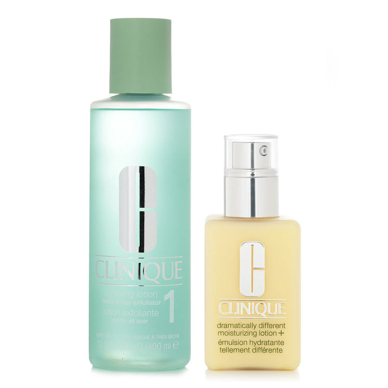 Clinique Dramatically Different Set 1: Moisturizing Lotion+ & Clarifying Lotion 1 - For Very Dry to Dry Combination Skin  2pcs