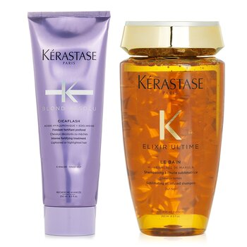 Kerastase Blond Absolu Set 3: Shampoo & Fortifying Treatment (Lightened or Highlighted Hair)  2pcs