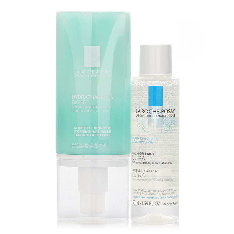 La Roche Posay Votre Routine Hydatation & Eclat Set: Hydraphase HA Riche Moisturizing  Cream 50ml + Micellar Water 50ml  2pcs