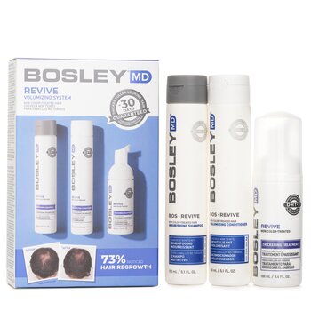 Bosley MD BosRevive Volumizing Non Color Treated Kit: Nourishing Shampoo 5.1oz+ Volumizing Conditioner 5.1oz+ Treatment 3.4oz  3pcs