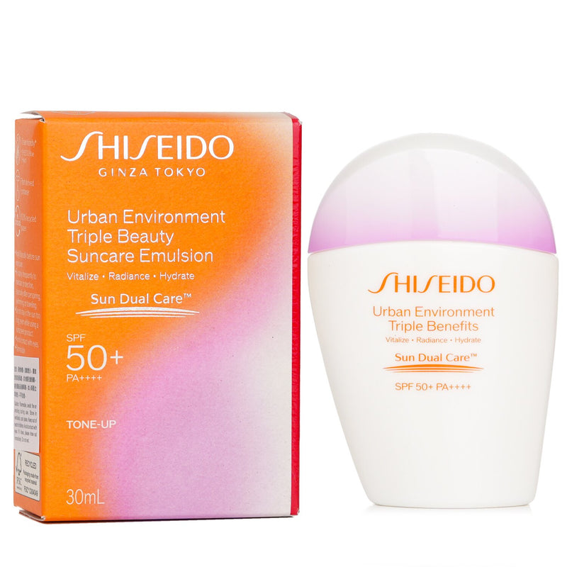 Shiseido Urban Environment Triple Beauty Suncare Emulsion SPF 50+  30ml