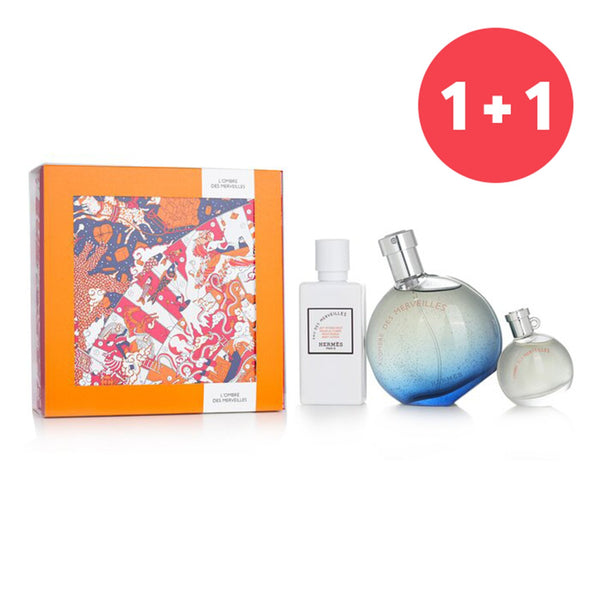 Hermes ?1+1 Set?L'Ombre Des Merveilles Coffret: Eau De Parfum Spray 50ml + Miniature EDP 7.5ml + Body Lotion 40ml    3pcs