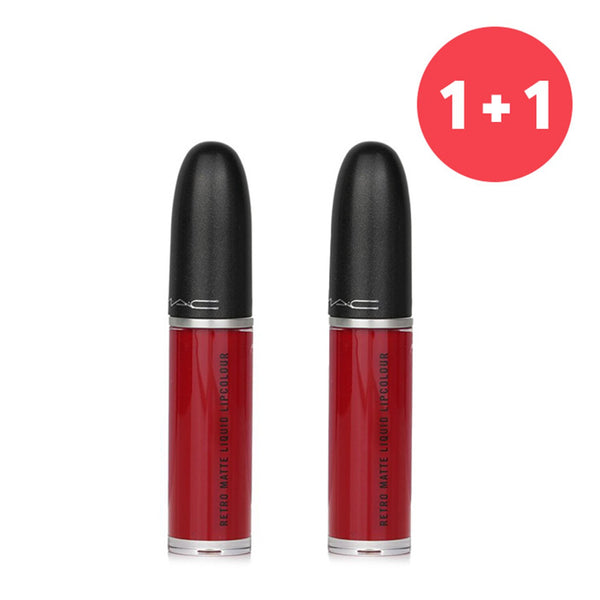 MAC 【1+1 Set】Retro Matte Liquid Lipcolour - # 105 Feels So Grand (Deep True Red)  5ml/0.17oz