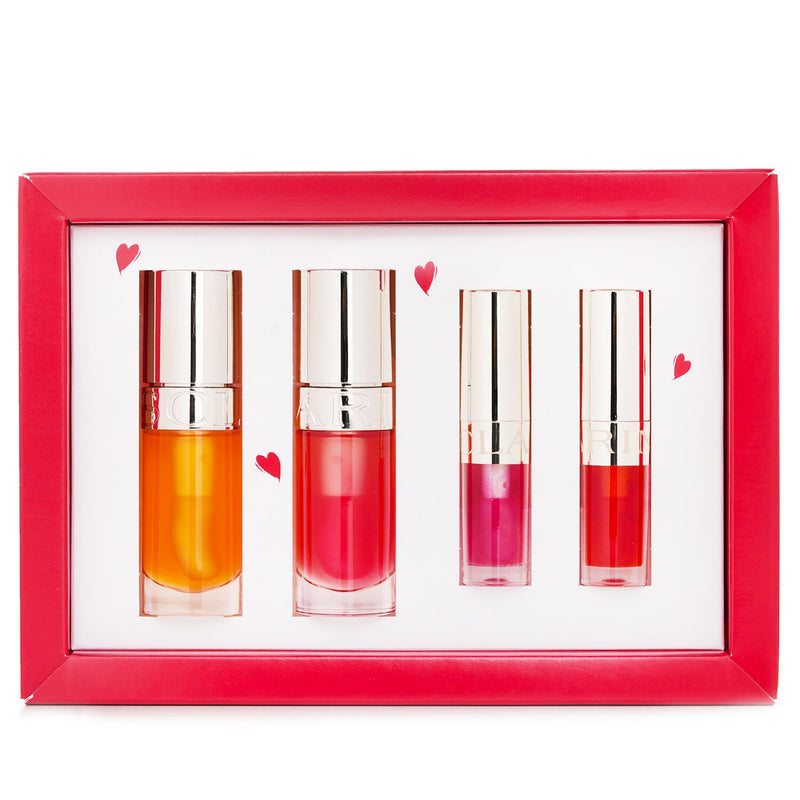Clarins Lip Comfort Oil Coffret: Lip Oil - #01 7ml+Lip Oil - #04 7ml+Lip Oil - #02 1.4ml+Lip Oil - #08 1.4ml  4pcs