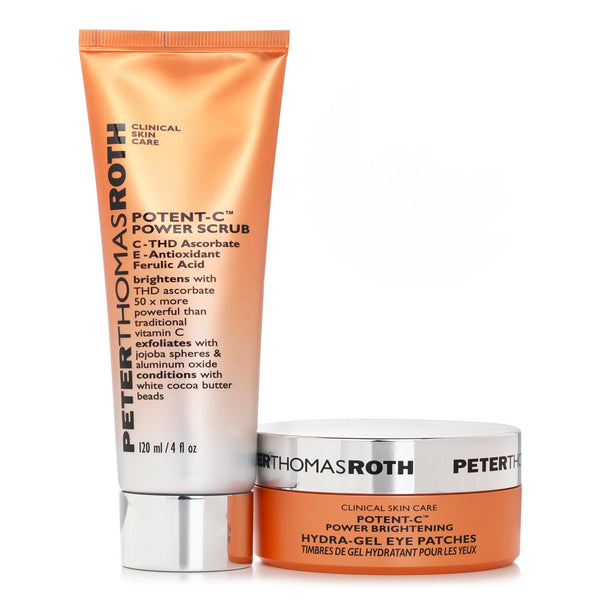 Peter Thomas Roth Full Size Potent C Vitamin C Brighteners 2 Piece Kit: Potent C Power Scrub 120ml + Potent C Hydra Gel Eye Patches 30pairs  2pcs