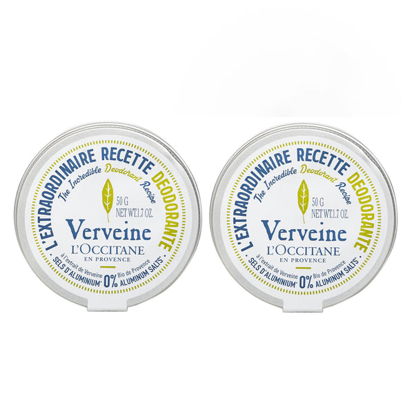 L'Occitane 【1+1 Set】Verveine (Verbena) Deodorant - 0% Aluminum Salts  50g/1.7oz x2