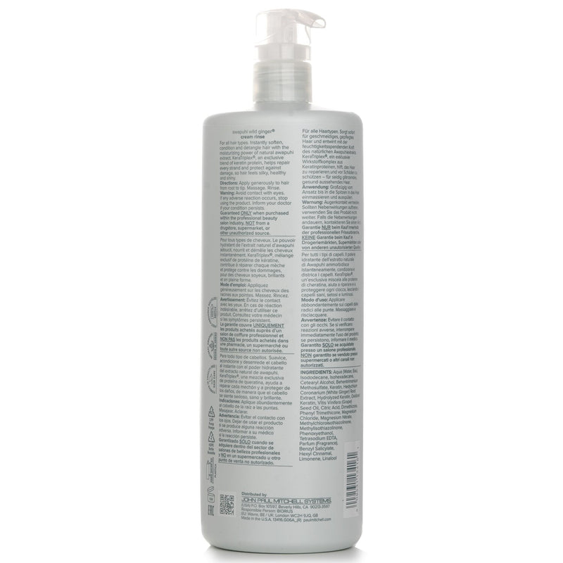 Paul Mitchell Awapuhi Wild Ginger Repair Cream Rinse 1000ml