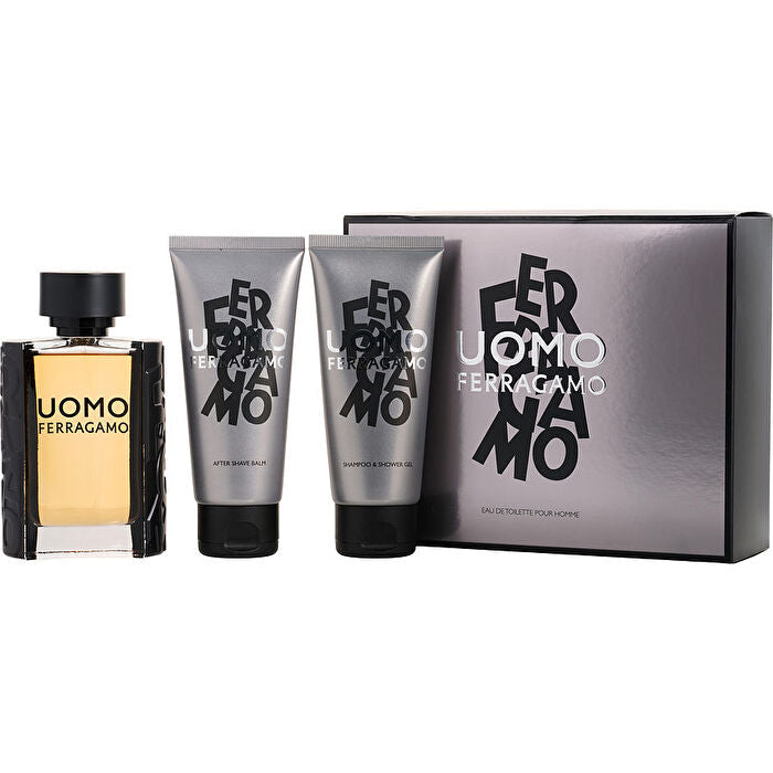 Salvatore Ferragamo Uomo Man Set Eau De Toilette & Shampoo & Sg & Asb 100ml