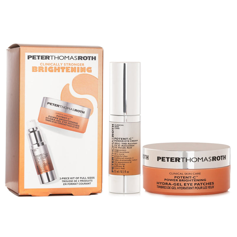 Peter Thomas Roth Clinically Stronger Brighetning 2 Piece Kit Of Full Size: Potent C Power Eye Cream 15ml+ Hydra Gel Eye Patches 30 Pairs  2pcs