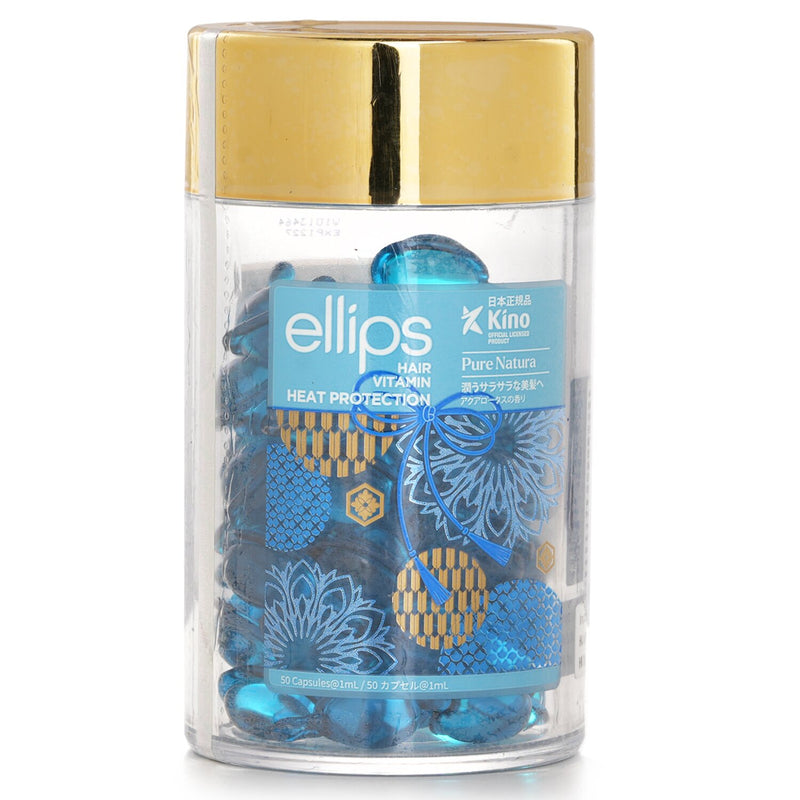 Ellips Hair Vitamin Heat Protection Oil - Pure Natura (Blue)  50capsules x1ml