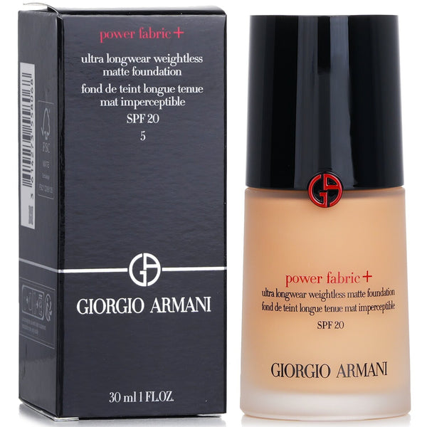 Giorgio Armani Power Fabric+ Ultra Longwear Weightless Matte Foundation SPF 20 - # 5 (Unboxed)  30ml/1oz