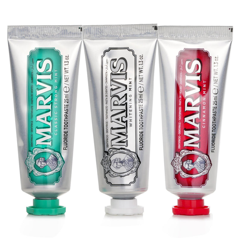 Marvis 3 Flavours Box: 1xClassic Strong Mint Toothpaste+1xWhitening Mint Toothpaste+1xCinnamon Mint Toothpaste  3pcs