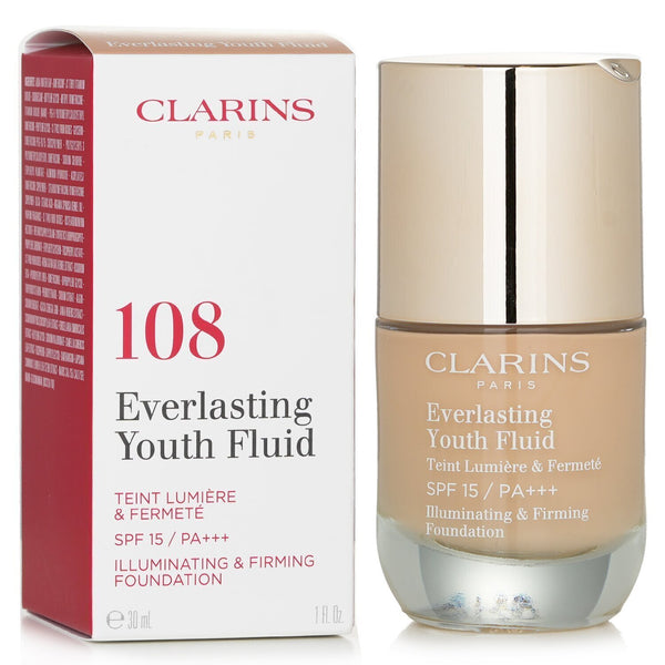 Clarins Everlasting Youth Fluid Illuminating & Firming Foundation SPF 15 - # 108 Sand(Box Slightly Damaged)  30ml/1oz