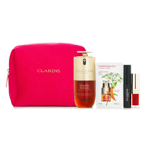 Clarins Favourites Set: Double Serum 30ml+Lip Comfort Oil - # 03 1.4ml+Wonder Volume Mascara XXL 3ml+Double Serum Eye Sample 0.9ml  4pcs