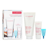 Clarins Perfect Hydration Body Set: Super Hydrating Body Balm 200ml+Youthful Hand Cream 30ml+Hydra Essentiel Reparing Lip Balm 3ml  3pcs