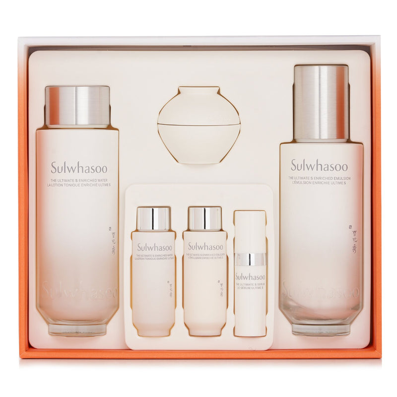 Sulwhasoo The Ultimate S Enriched Water & Emulsion Set:The Ultimate S Enriched Water 150ml+Enriched Emulsion 125ml+ Enriched Water 25ml 6pcs