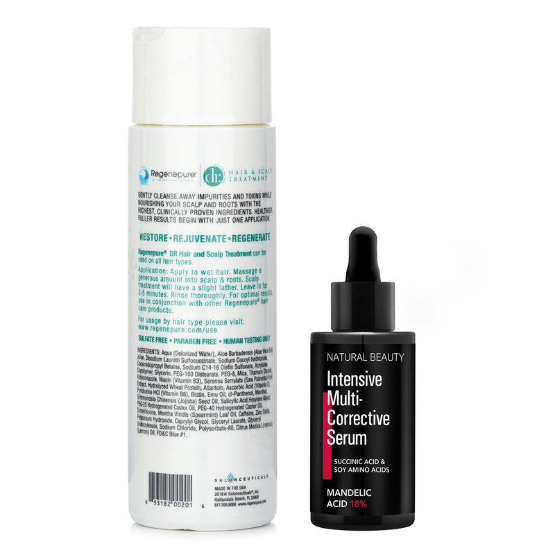 Regenepure Regenepure Dr Hair & Scalp Treatment 224ml X Natural Beauty Intensive Multi-Corrective Serum - Mandelic Acid 18% (Exp Date: 12/2025) 35ml  2pcs