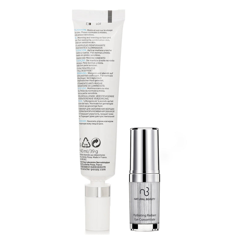 La Roche Posay La Roche Posay Pure Vitamin C Light Anti-Wrinkle Firming Moisturising Filler 30ml X Natural Beauty Hydrating Radiant Eye Concentrate (Exp Date: 02/2026) 15ml  2pcs