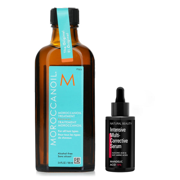 Moroccanoil Moroccanoil Moroccanoil Treatment - Original (For All Hair Types) 100ml X Natural Beauty Intensive Multi-Corrective Serum - Mandelic Acid 18% (Exp Date: 12/2025) 35ml  2pcs