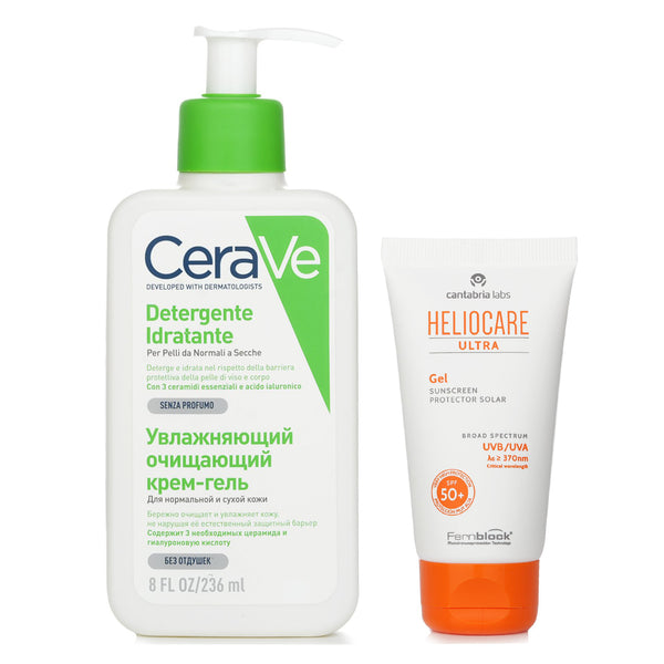 Heliocare by Cantabria Labs Heliocare by Cantabria Labs Heliocare Ultra 90 Gel SPF50 50ml X CeraVe Hydrating Cleanser For Normal to Dry Skin (With Pump) 236ml  2pcs