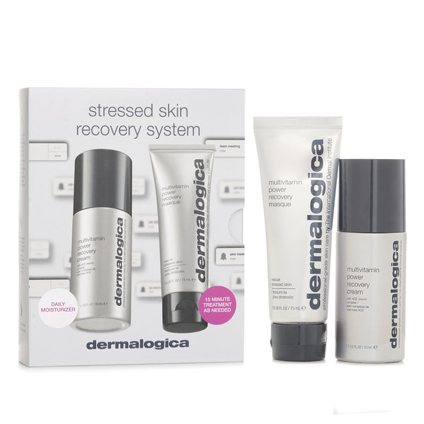 Dermalogica Stressed Skin Recovery System Set :MultiVitamin Power Recovery Cream 50ml +MultiVitamin Power Recovery Masque 75ml  2pcs