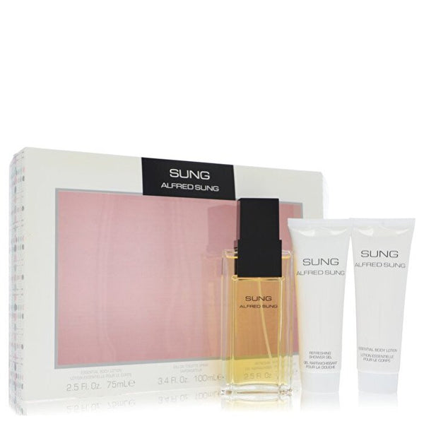 Alfred Sung Gift Set - Eau De Toilette Spray + Body Lotion + Shower Gel 2.5 oz