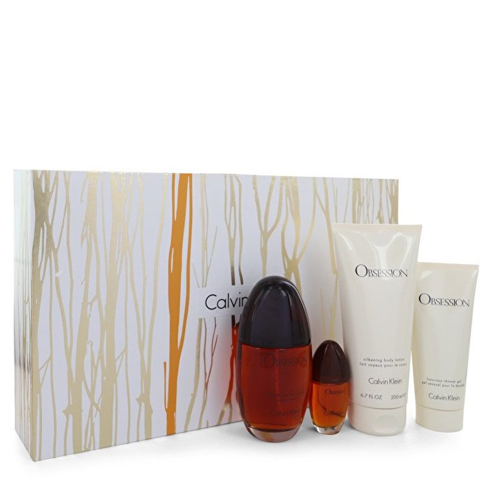 Calvin Klein Obsession Gift Set - Eau De Parfum Spray + 6.7 oz Body Lotion + Mini Eau De Parfum Spray 3.4 oz