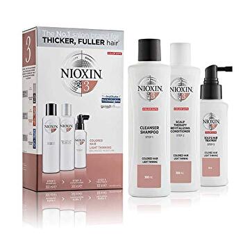 Nioxin NIOXIN Nioxin System 3 Kit For Unisex - 3 Pc Color Safe Cleanser Shampoo Color Safe Scalp Therapy Conditioner 1liter Color Safe Scalp And Hair Treatment 300ml/10.1oz