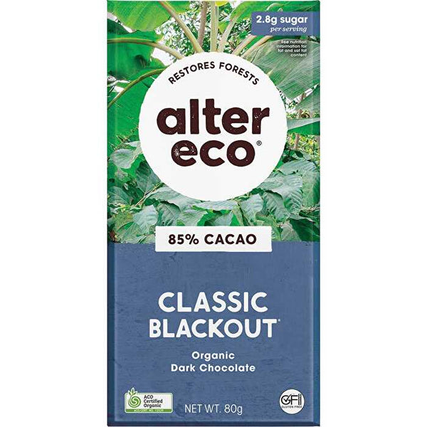 Alter Eco Chocolate Organic Dark Classic Blackout 12x80g