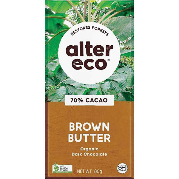 Alter Eco Chocolate Organic Dark Brown Butter 12x80g