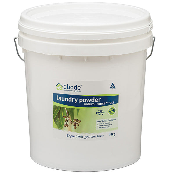 Abode Cleaning Products Abode Laundry Powder (Front & Top Loader) Blue Mallee Eucalyptus Bucket 15kg