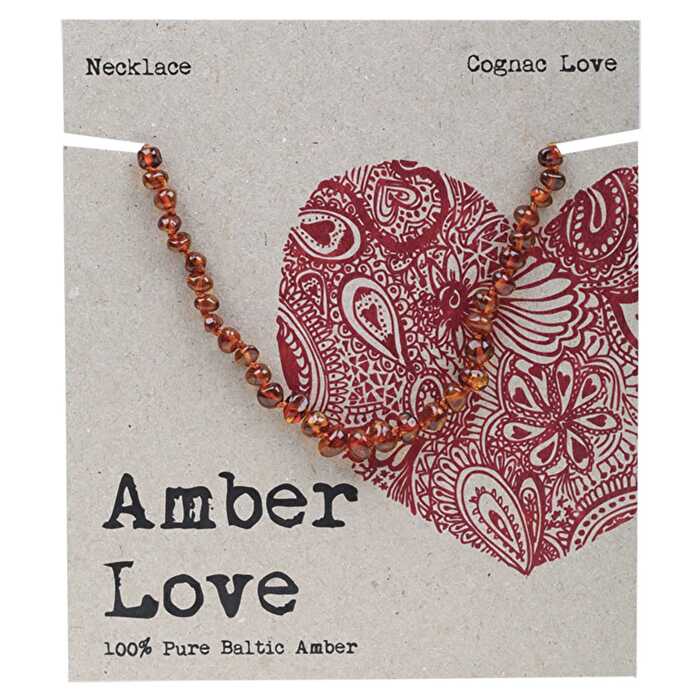 Amber Love Children's Necklace 100% Baltic Amber Cognac 33cm
