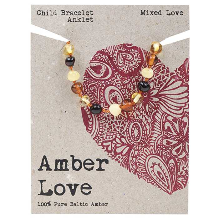 Amber Love Children's Bracelet/Anklet 100% Baltic Amber Mixed 14cm