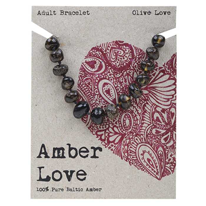 Amber Love Adult's Bracelet 100% Baltic Amber Olive 20cm