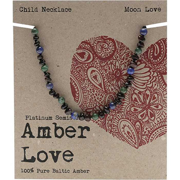 Amber Love Children's Necklace 100% Baltic Amber Moon 33cm