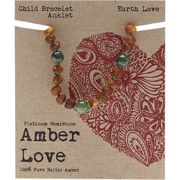 Amber Love Children's Bracelet/Anklet 100% Baltic Amber Earth 14cm
